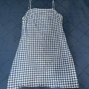 Blue checkered mini dress